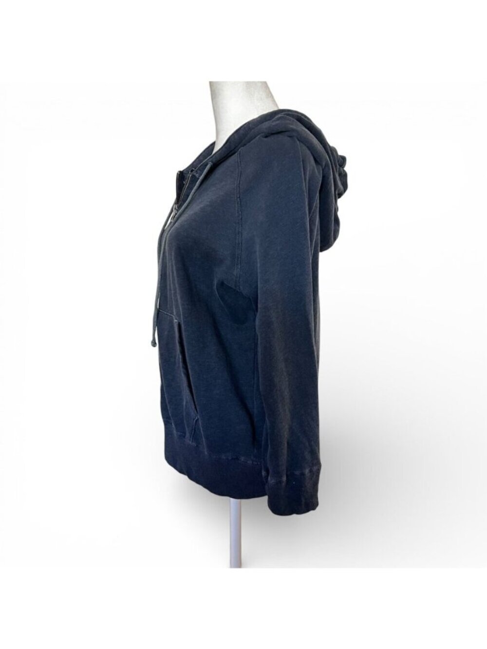 James Perse Woman's 4 XL Navy Vintage French Terry Zip Hoodie Quiet Luxury Soft - Picture 3 of 6